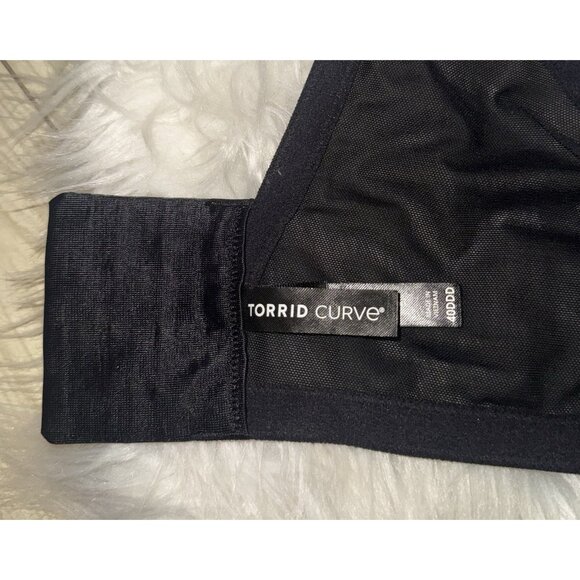 Torrid Curve 360 Back Smoothing Push Up Plunge Bra UW Floral Womens 40DDD Black - Picture 6 of 7